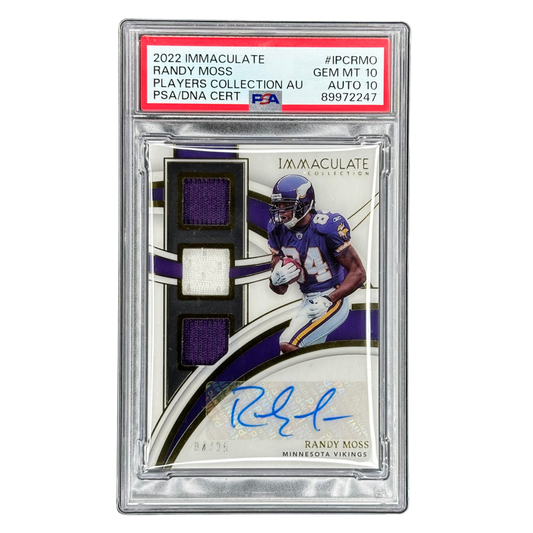 Randy Moss 2022 Immaculate Players Collection Auto 4/25 PSA 10 Auto Grade 10 #IPC-RM0