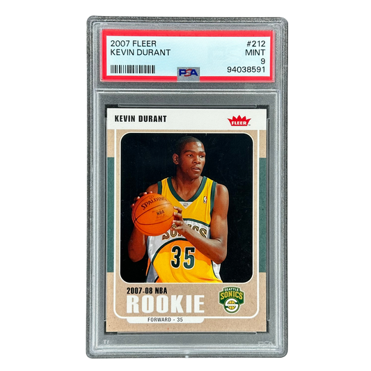 Kevin Durant 2007 Fleer RC Rookie Card PSA 9 #212