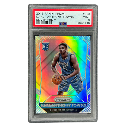 Karl-Anthony Towns 2015 Prizm Silver PSA 9 RC Rookie Card #328