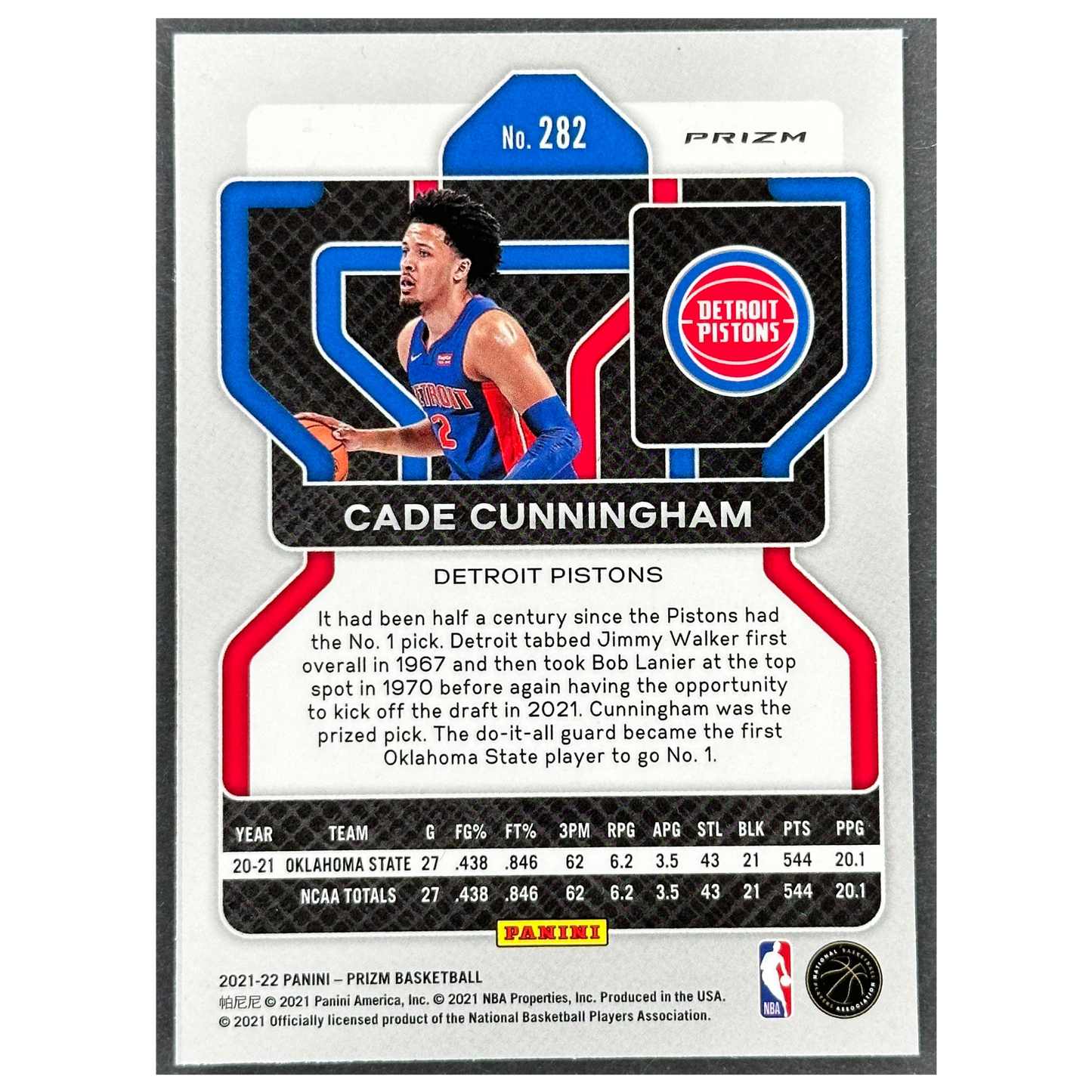 Cade Cunningham 2021-22 Prizm Silver RC Rookie Card #282
