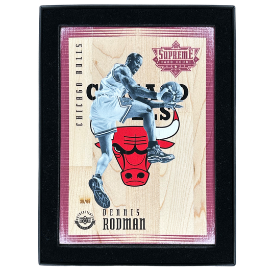 Dennis Rodman 2016 Upper Deck Supreme Hard Court 36/65 Authentic Game Used Floor Card #BW-RD