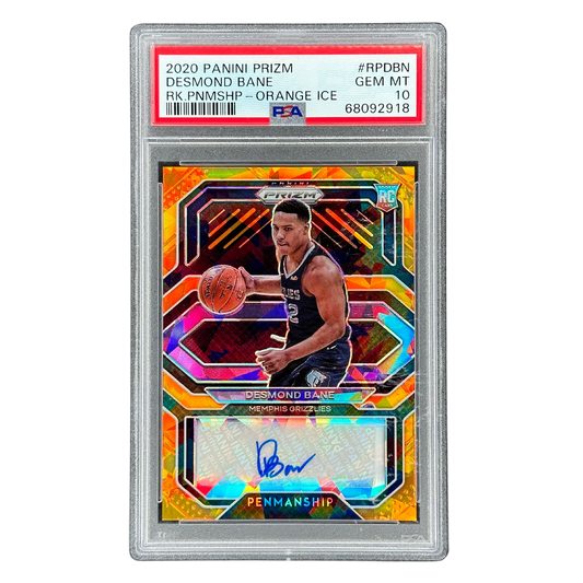 Desmond Bane 2020 Prizm RC Rookie Card Penmanship Auto Orange Ice PSA 10 #RPDBN