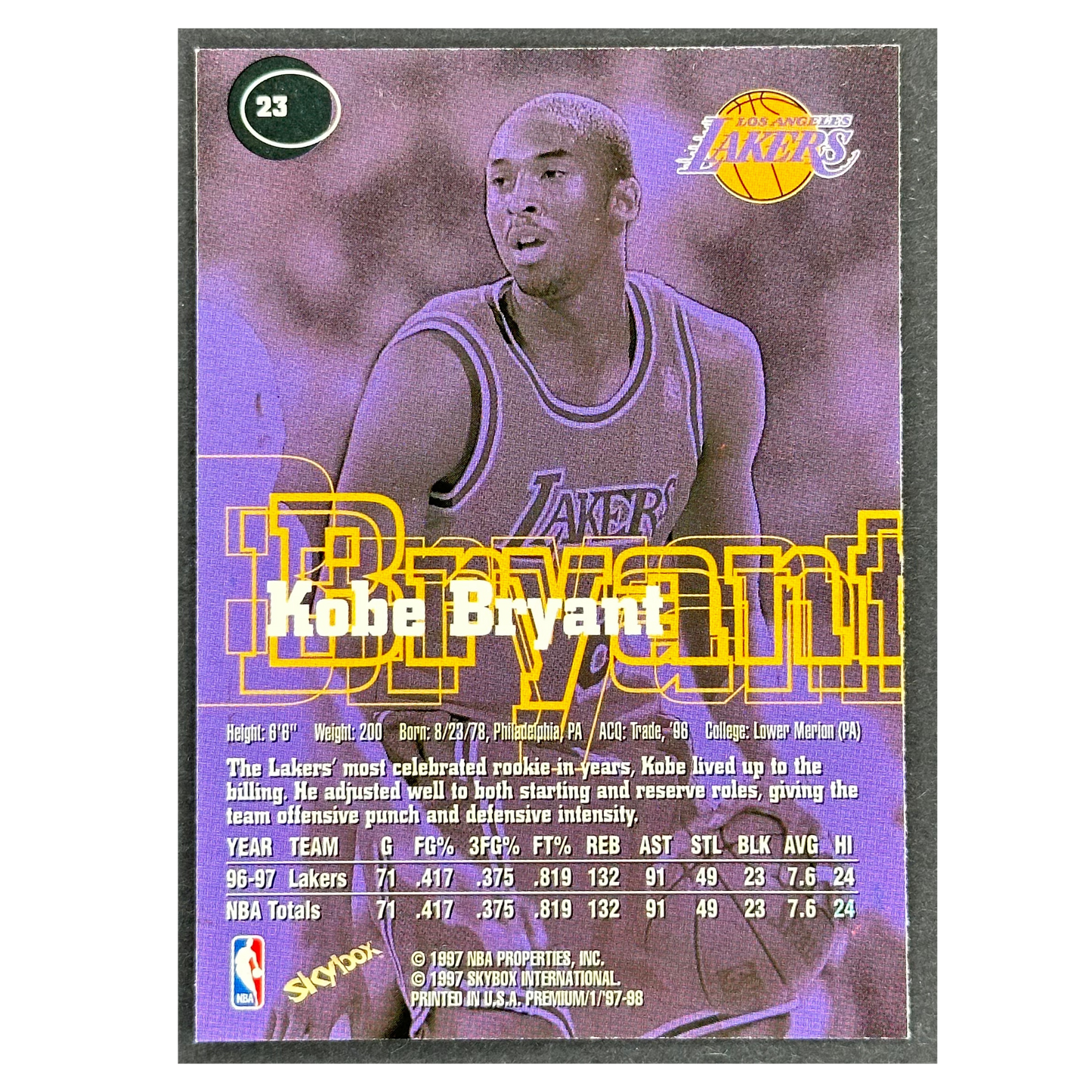 Kobe Bryant 1997 Skybox Premium #23