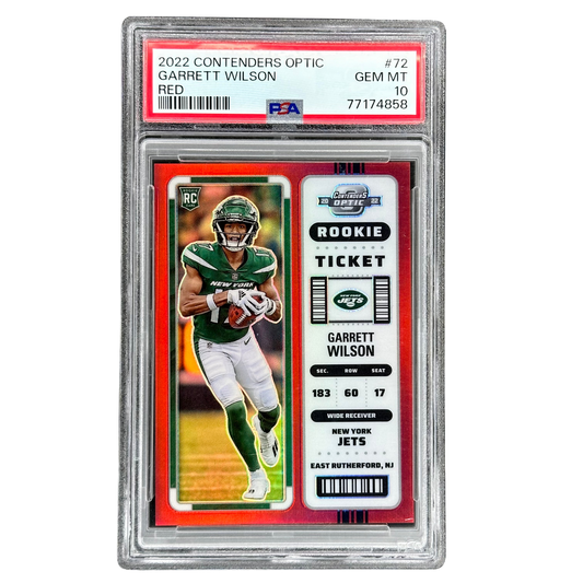 Garrett Wilson 2022 Contenders Rookie Ticket Red 146/175 PSA 10 #72