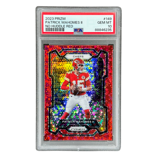 Patrick Mahomes 2023 Prizm No Huddle Red 69/70 PSA 10 #149