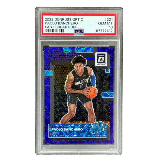 Paolo Banchero 2022 Optic Fast Break Purple 4/99 RC Rookie Card PSA 10 #221