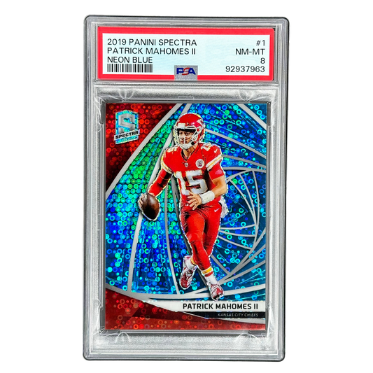 Patrick Mahomes 2019 Spectra Neon Blue 23/60 PSA 8 #1