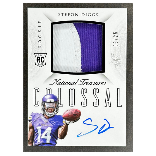 Stefon Diggs 2015 National Treasures Colossal RPA Rookie Patch Auto 3/25 #RCO-SD