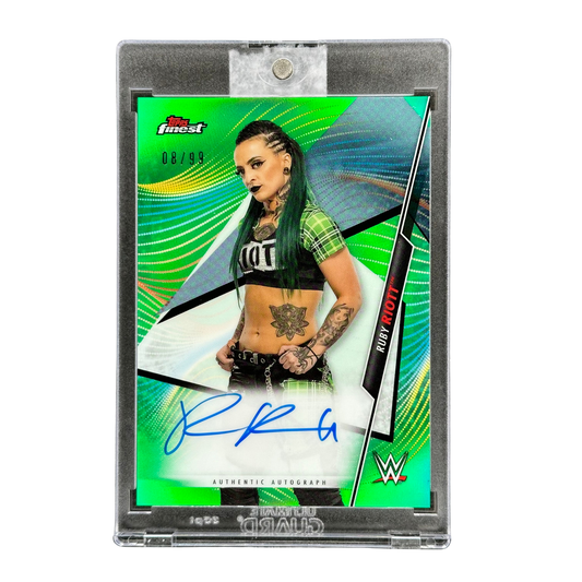 Ruby Riott 2020 Topps Finest Green Auto 8/99