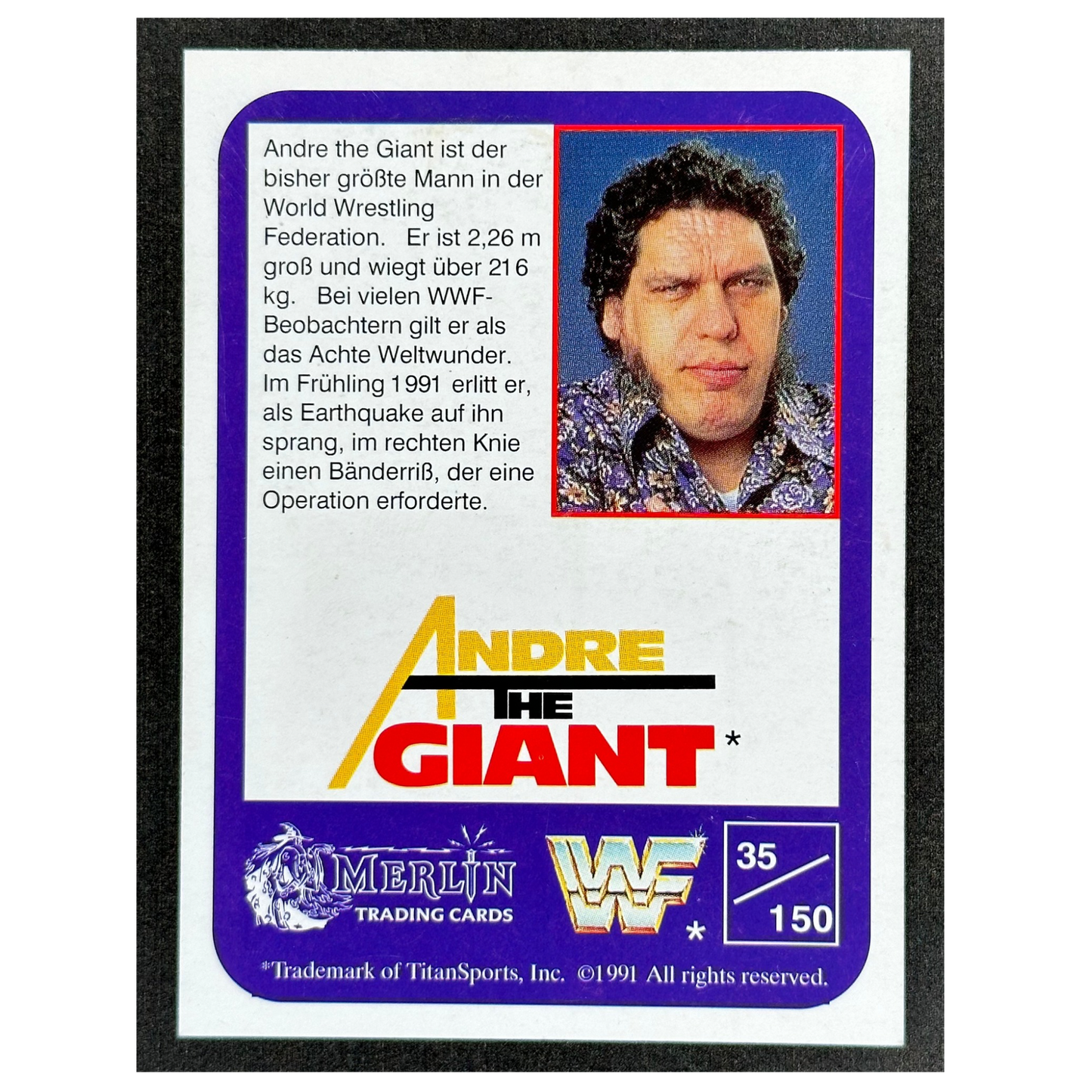 Andre The Giant 1991 WWF Merlin #35