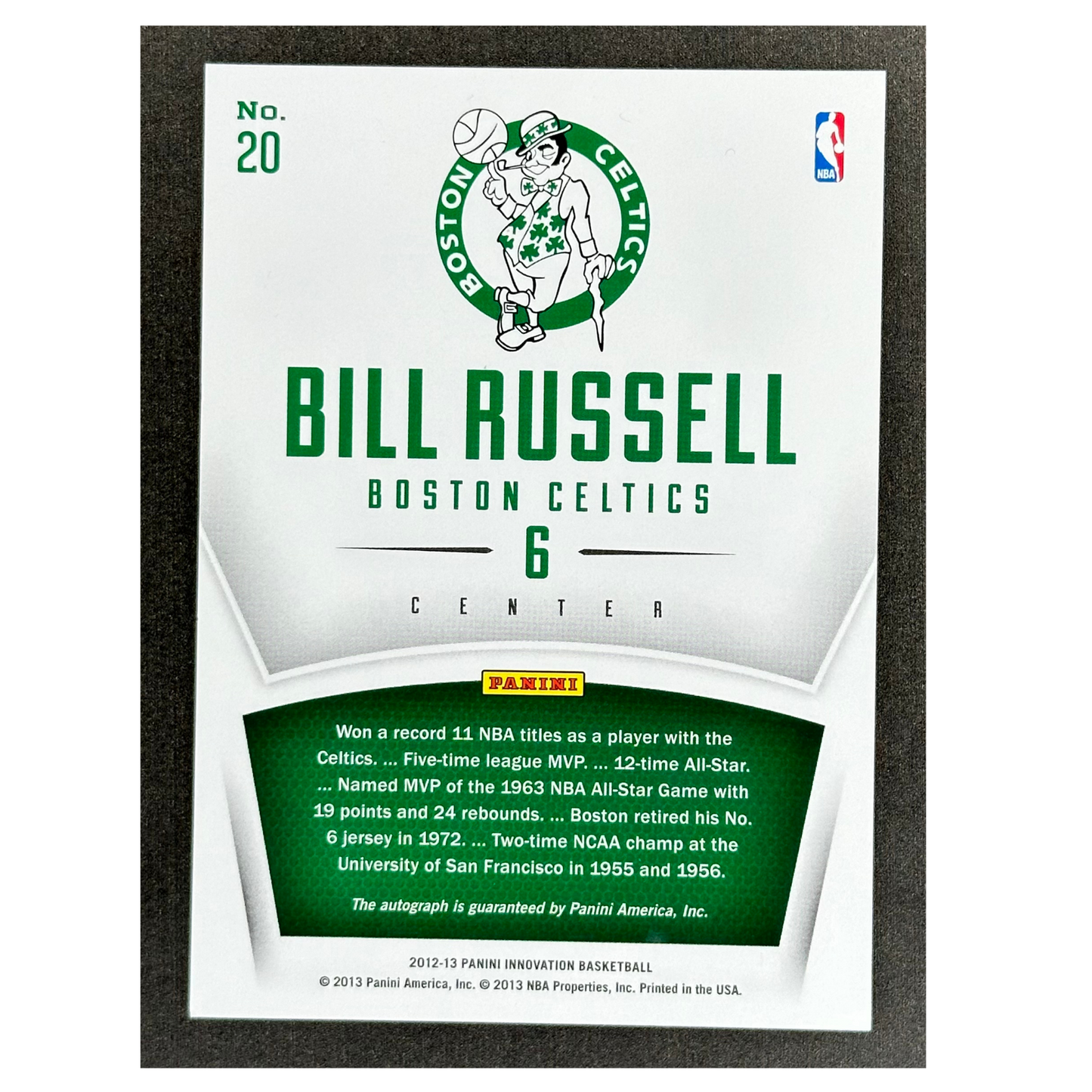 Bill Russell 2012-13 Innovation Innovative Ink Auto #20