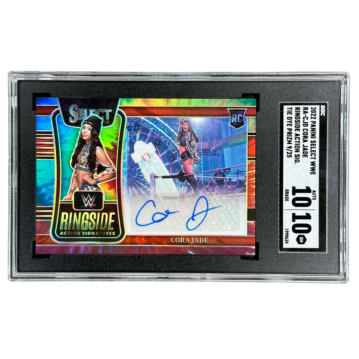 Cora Jade 2022 Select Ringside Action Tie Dye Auto 9/25 SGC 10 #RA-CJD