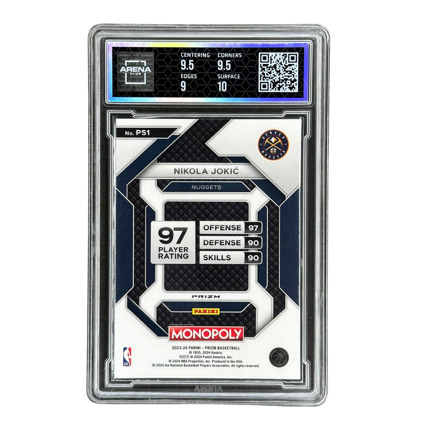 Nikola Jokic 2023 Prizm Monopoly All-Star Free Parking Arena Club 9.5 #PS1