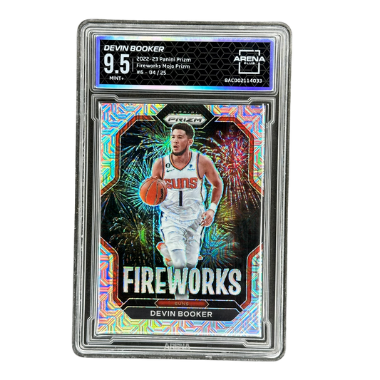 Devin Booker 2022 Prizm Fireworks Mojo 4/25 Arena Club 9.5 #6