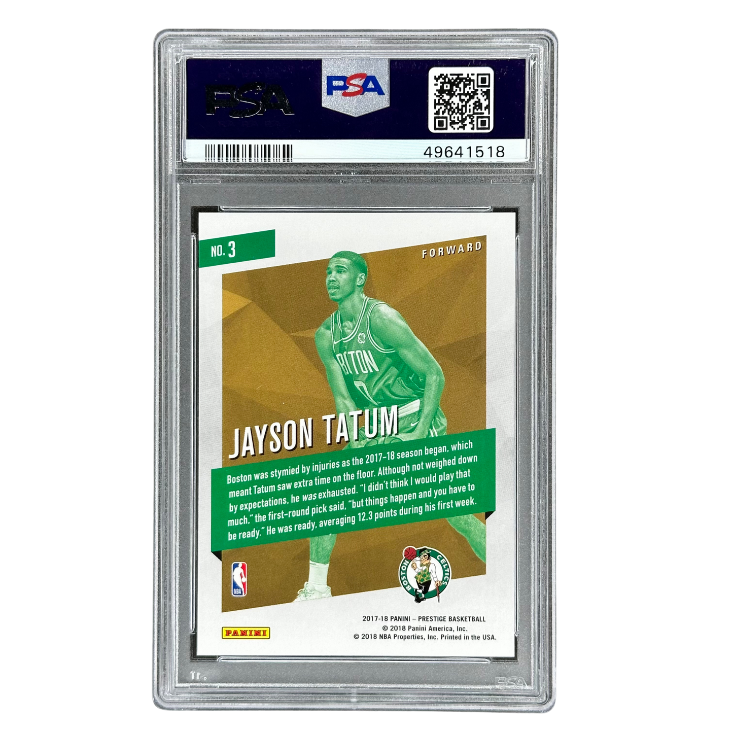 Jayson Tatum 2017 Prestige Micro Etch Rookies Red PSA 10 #3