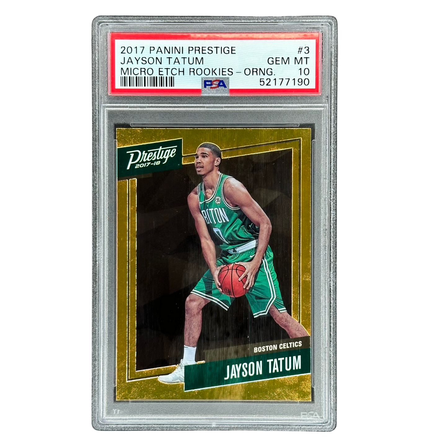 Jayson Tatum 2017 Prestige Micro Etch Rookies Orange PSA 10 #3