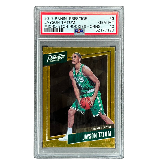 Jayson Tatum 2017 Prestige Micro Etch Rookies Orange PSA 10 #3