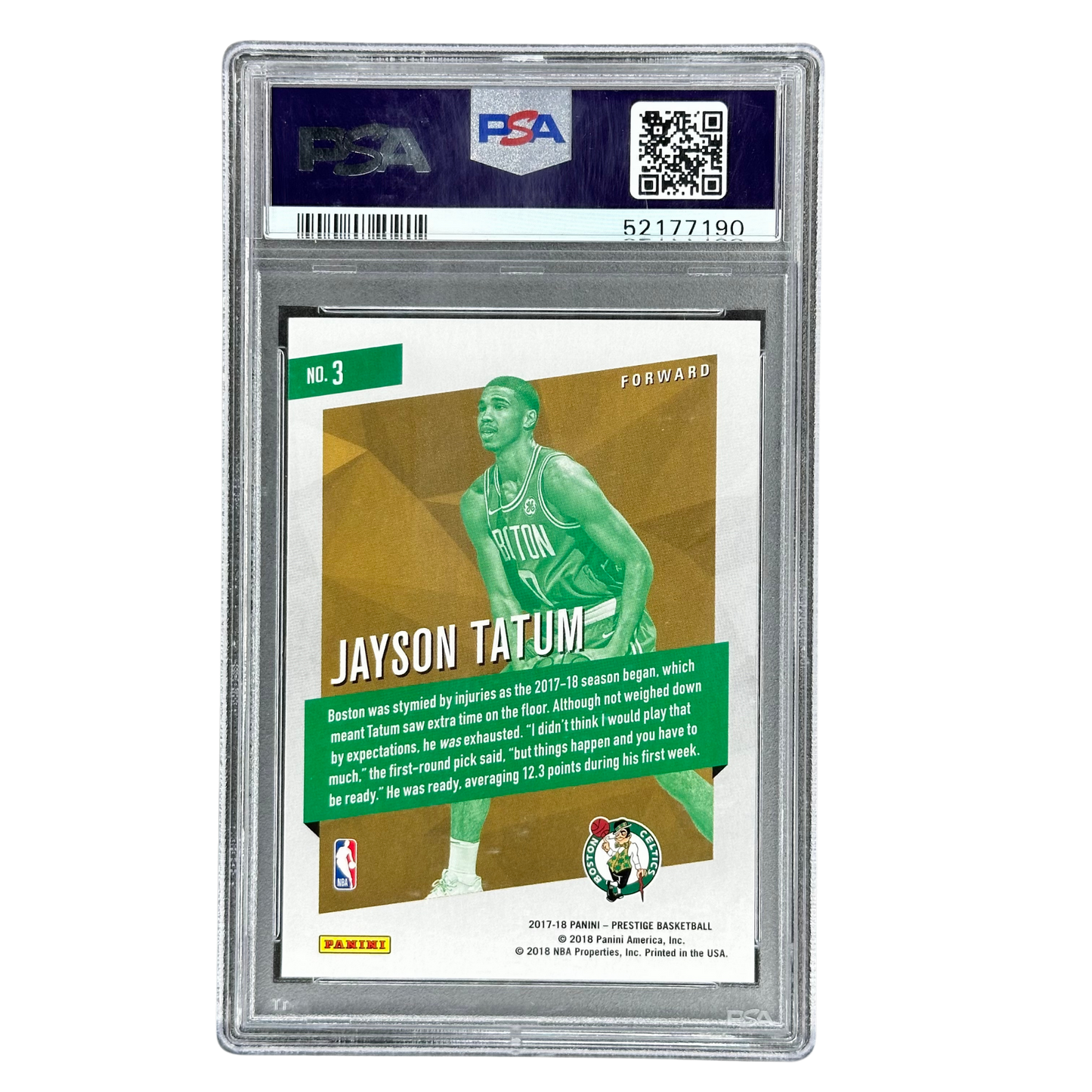 Jayson Tatum 2017 Prestige Micro Etch Rookies Orange PSA 10 #3