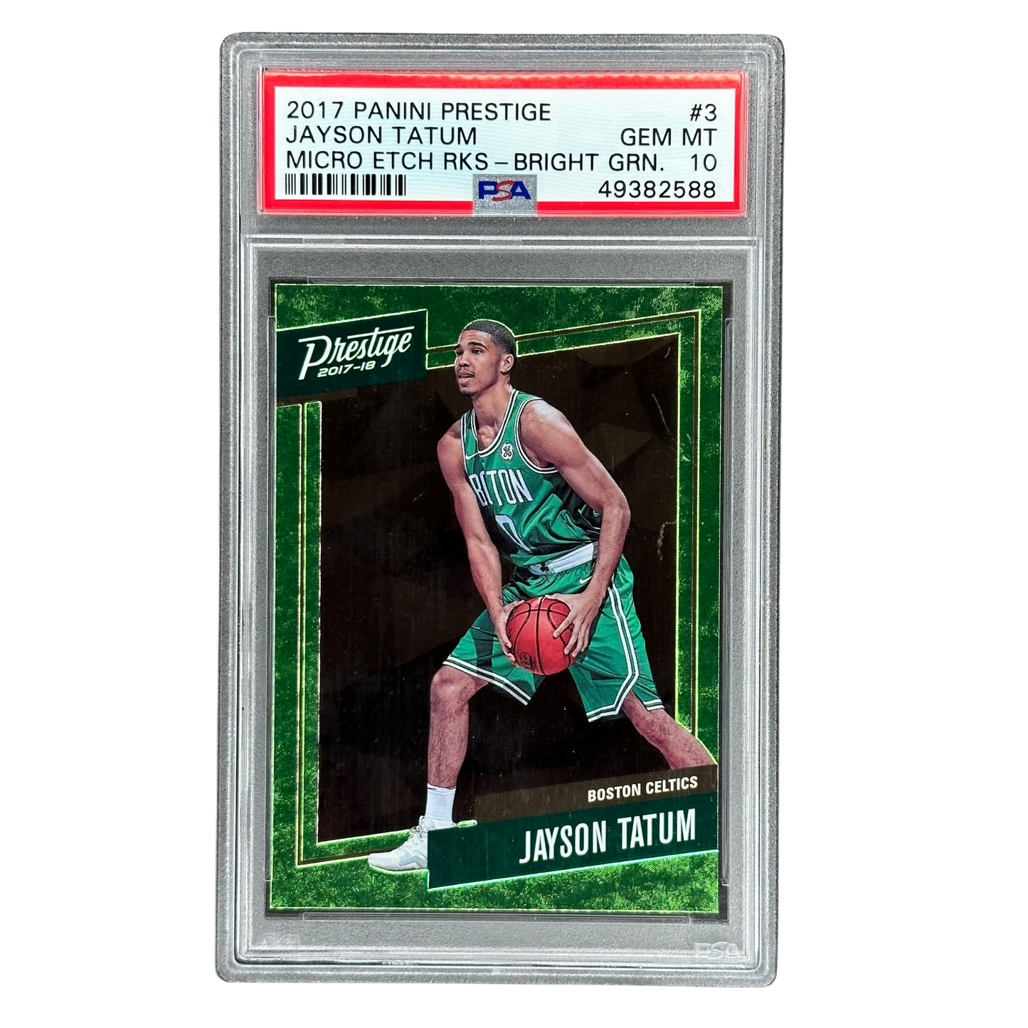 Jayson Tatum 2017 Prestige Micro Edge Rookie Bright Green PSA 10 #3