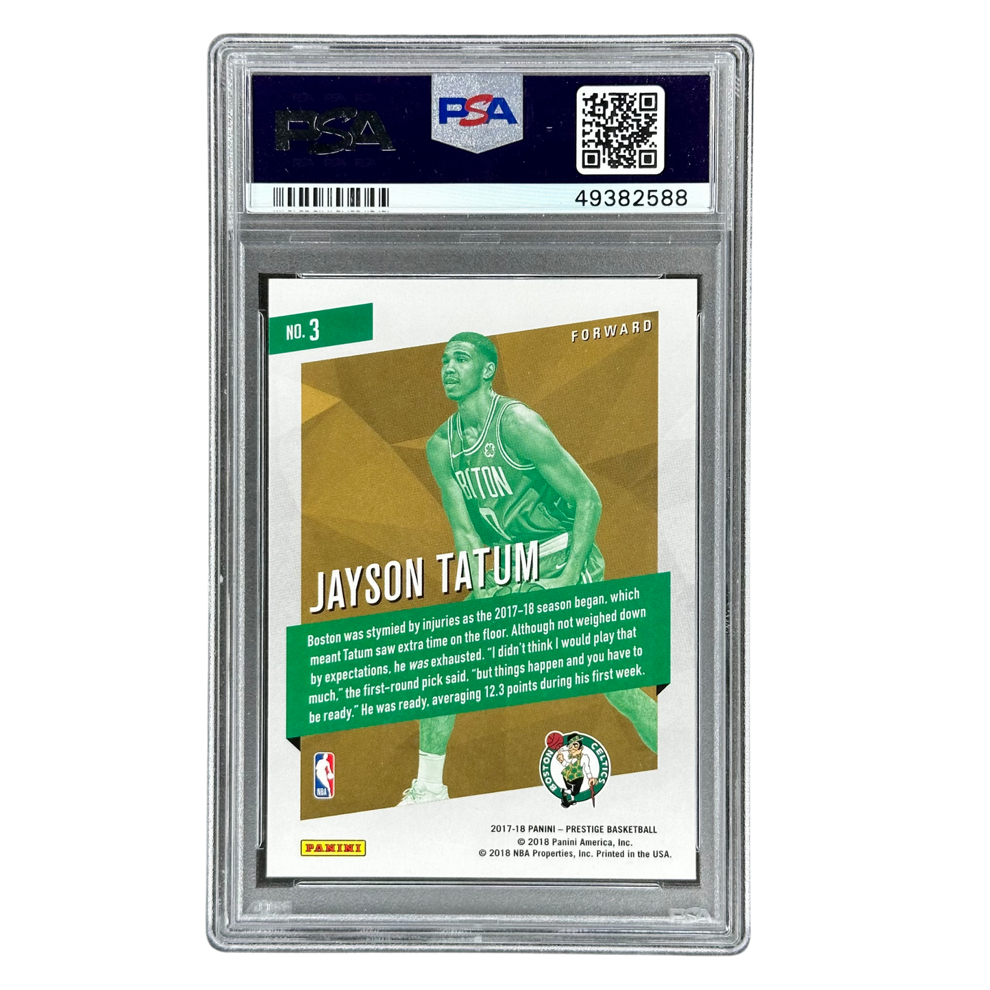 Jayson Tatum 2017 Prestige Micro Edge Rookie Bright Green PSA 10 #3