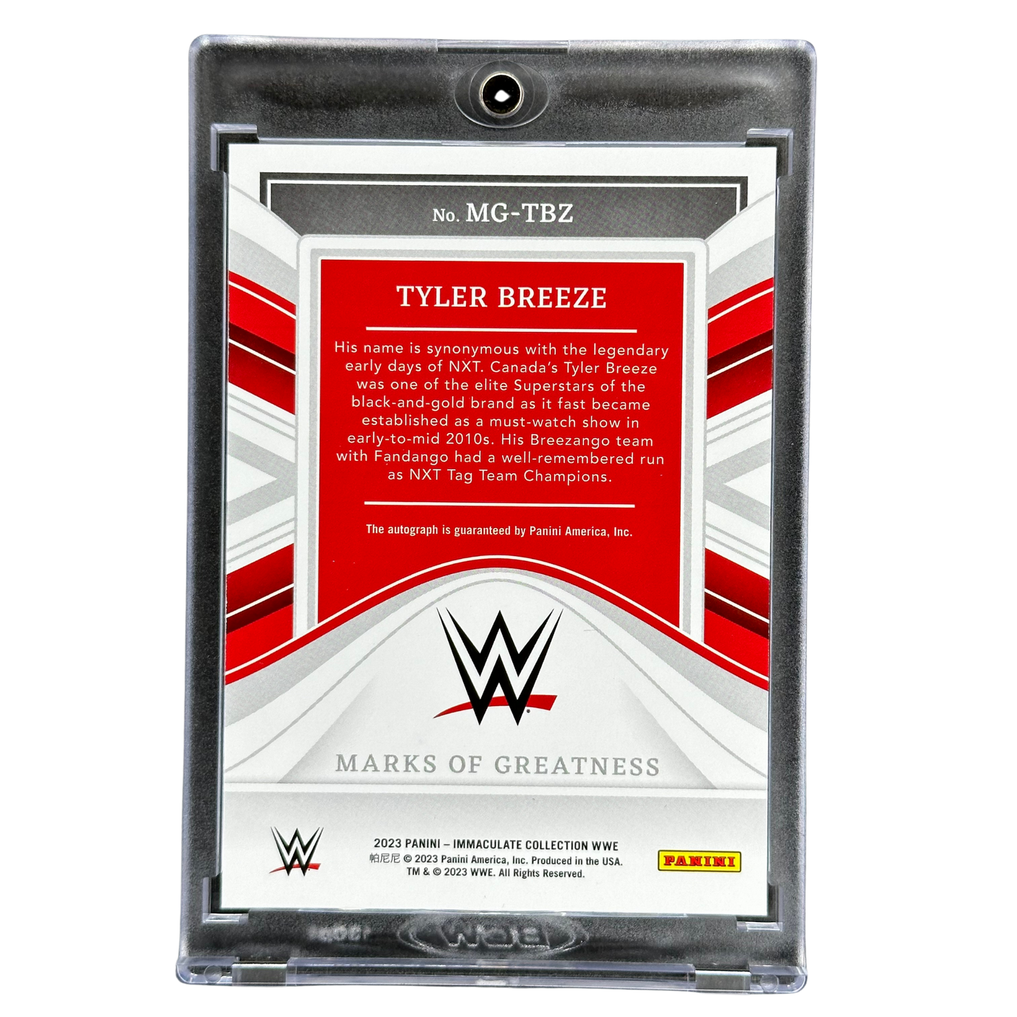 Tyler Breeze 2023 Immaculate Marks of Greatness Auto 48/99 #MG-TBZ