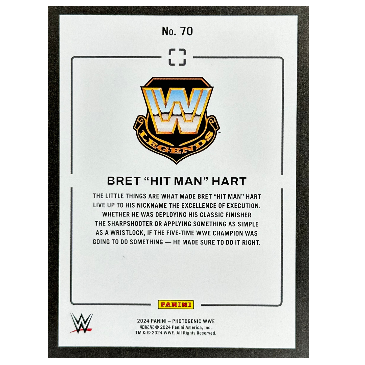 Bret Hart 2024 Photogenic 17/75 #70